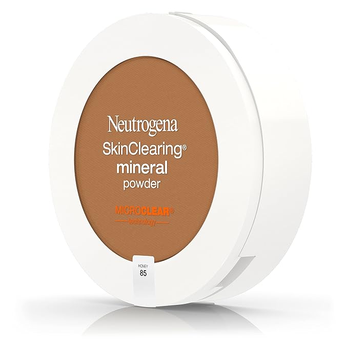 Neutrogena SkinClearing Mineral Acne-Concealing Pressed Powder Compact, Shine-Free & Oil-Absorbing Makeup with Salicylic Acid to Cover, Treat & Prevent Acne Breakouts, Honey 85,.38 oz-BrightBean Baby