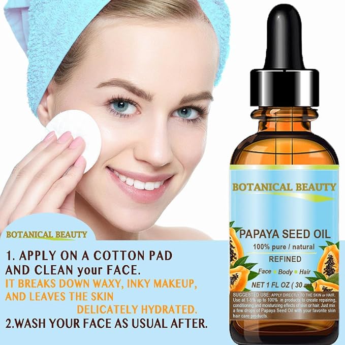 PAPAYA SEED OIL. 100% Pure / Natural / Undiluted /Refined Cold Pressed Carrier Oil. 0.5 Fl.oz.- 15 ml. For Skin, Hair And Lip Care.-BrightBean Baby