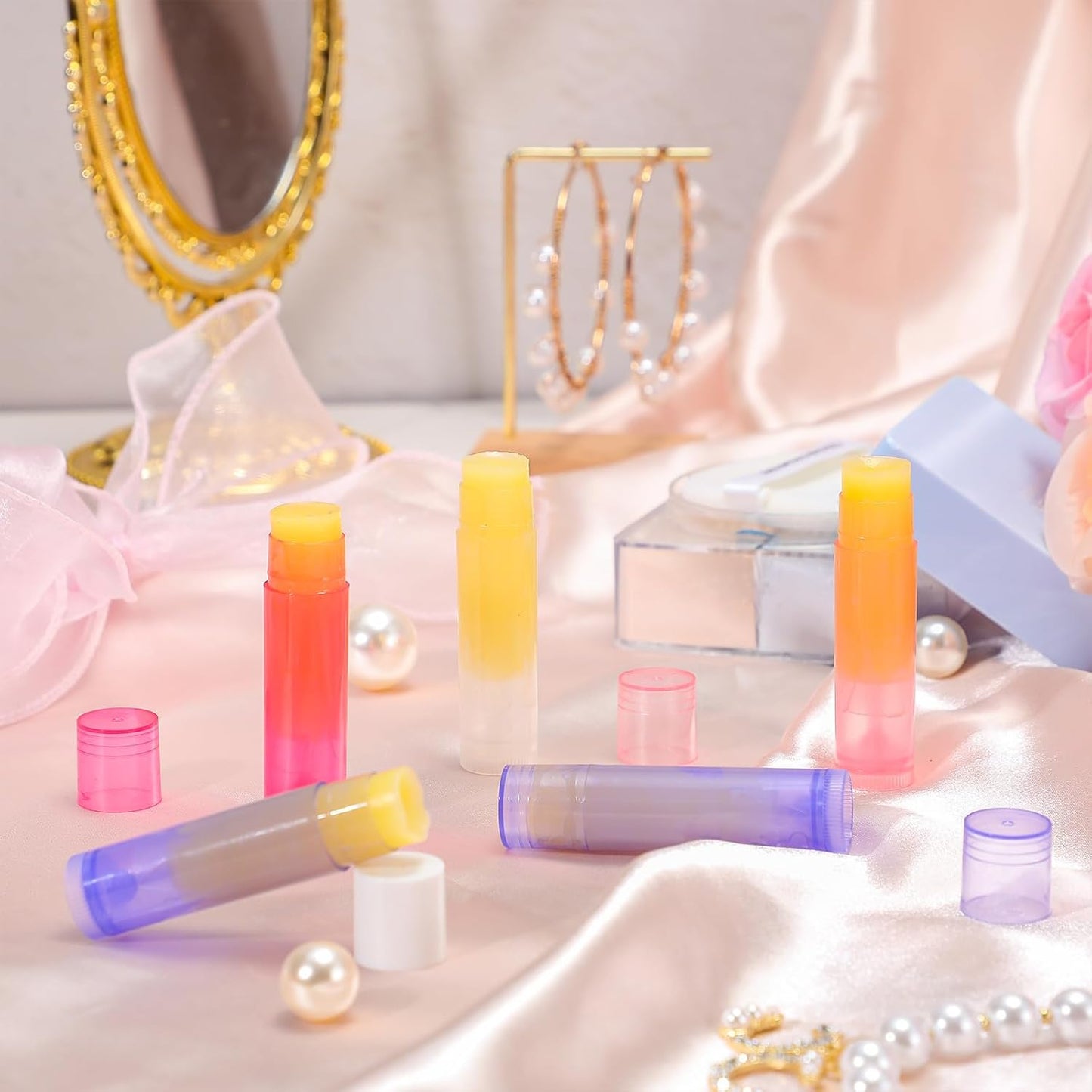 Nuanchu 200 Pcs Lip Balm Tubes Empty Lip Gloss Tubes Bulk Women 0.186 Oz/ 5.5 ml Lip Gloss Container Kit Clear PVC Lip Containers with Caps for DIY(Multicolor)-BrightBean Baby