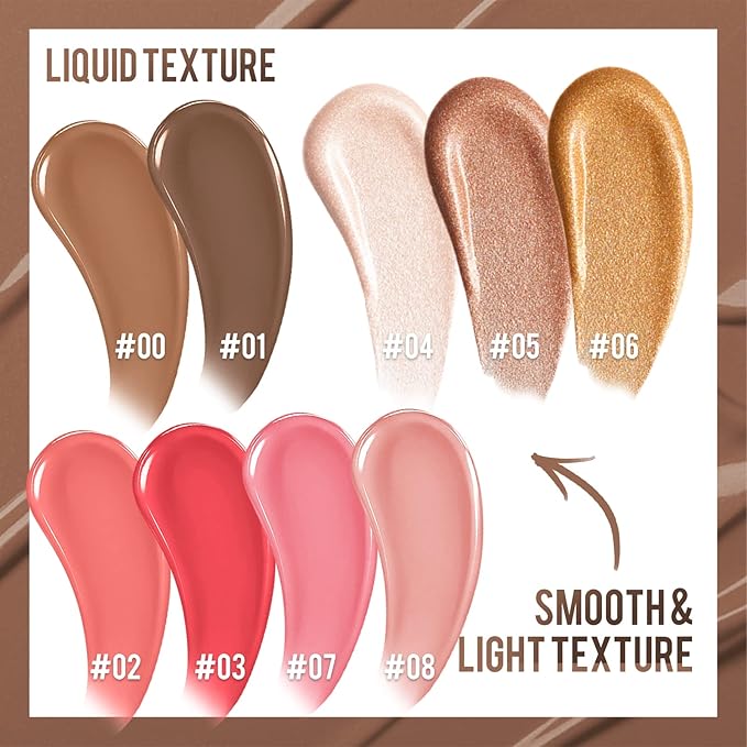 Liquid Contour Beauty Wand, Cream Liquid Contour Stick Matte Bronzer Stick with Cushion Applicator, Lightweight Blendable, Long Lasting Silky Liquid Face Shaping & Contouring Stick | 1# Contour Grey brown-BrightBean Baby