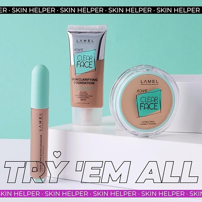 Lamel OhMy Clear Face Powder - Light Natural Coverage & Suet Control - Cruelty Free - Sand Beige N.405-BrightBean Baby