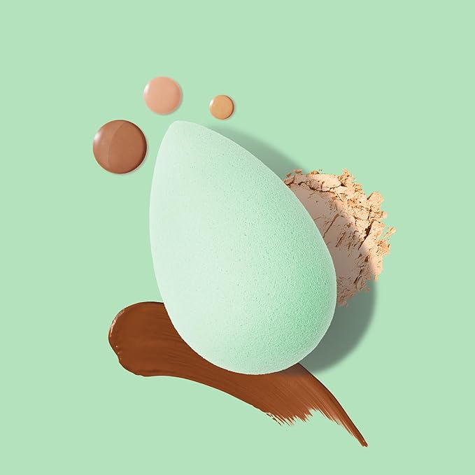Beautyblender® | Mint Beauty Blender Makeup Sponge, Super-Soft Foam Easily Blends Foundations, Powders & Creams, Made in USA, Reusable, Washable, Streak Free Application, Vegan, Cruelty Free-BrightBean Baby