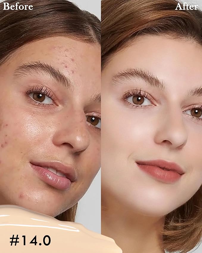 2 PCS Under Eye Concealer Full Coverage, Waterproof Color Correcting Concealer All Day Coverage Dark Circles, Puffiness, Redness, Lightweight Cream Foundation Brightener, Natural Matte Finish, light W-BrightBean Baby