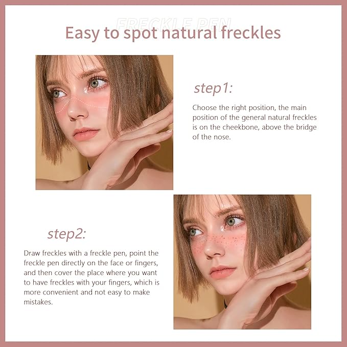 Freckle Pen 2 Colors Waterproof Long Lasting Quick Dry Small Spot Natural Like Face Freckle Makeup Pen, Dark Brown and Light Brown, Upgrade Design-BrightBean Baby