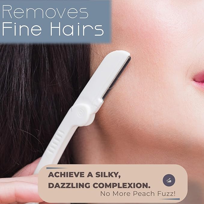 Dermaplaning Tool (6 Count) – Easy to Use Dermaplane Razor for Face – Facial Hair Removal for Women – Blade for Eyebrows and Peach Fuzz – Face Shavers for Women Help Exfoliate and Smooth the Skin
