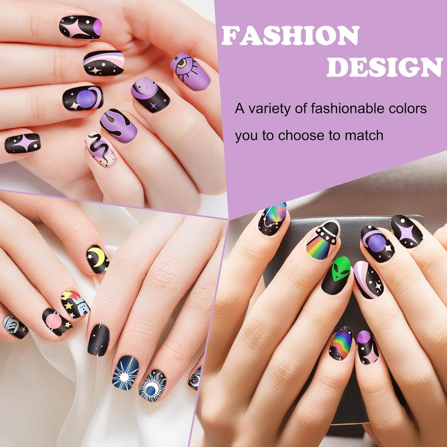 Whaline 6Pcs Outer Space Nail Plates Stamping Set Rocket Moon Planet Astronaut Stamp Templates Nail Art Plates for DIY Print Manicure Salon Design-BrightBean Baby