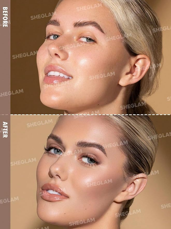 SHEGLAM Sun Sculpt Cool Toned Liquid Contour Stick Long Lasting Cream Bronzer Makeup - Soft Tan-BrightBean Baby