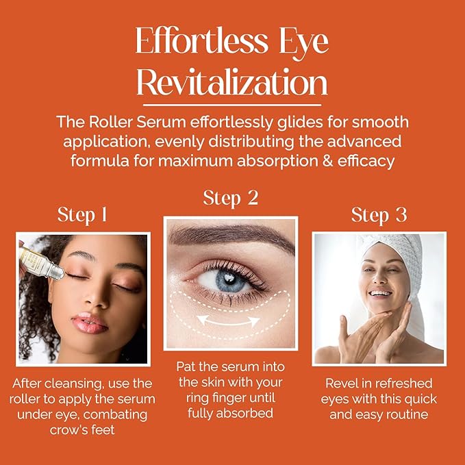 Eye Roller Serum with Vitamin C & Niacinamide - Eye Serum for Puffiness & Fine Lines - Anti Aging Korean Skin Care - 1.69 Fl Oz./50ml-BrightBean Baby