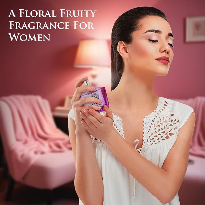 Verse Pink Crystal Intense for Women 3.4 fl Oz - Fruity & Floral Scents of Raspberry, Peony, Magnolia & Lotus Flowers - Base Notes of Amber, Vibrant Musk & Deep Mahogany Wood - Elegant 100ml Bottle-BrightBean Baby