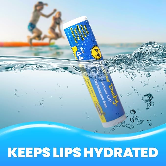 Rubber Ducky | Lip Sunscreen, Lip Balm with SPF 44, Water Resistant Sunscreen Lip Balm | Vegan, Untinted, Vanilla Flavor, with Vitamin E | All Season - Broad Spectrum Sunscreen for Lips-BrightBean Baby