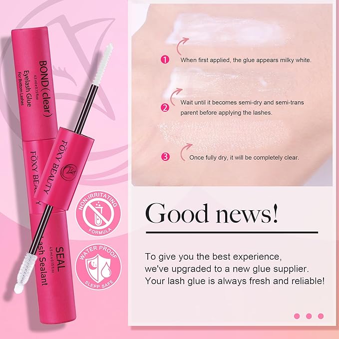 Nova Lash Clusters Kit - 360 pcs Lash Clusters Natural Look Invisible Band Eyelash Clusters Lash Extension Kit with Bond and Seal 0.07D D Curl WideSpan Cluster Eyelash Extension Kit 8-16mm DIY at Home-BrightBean Baby