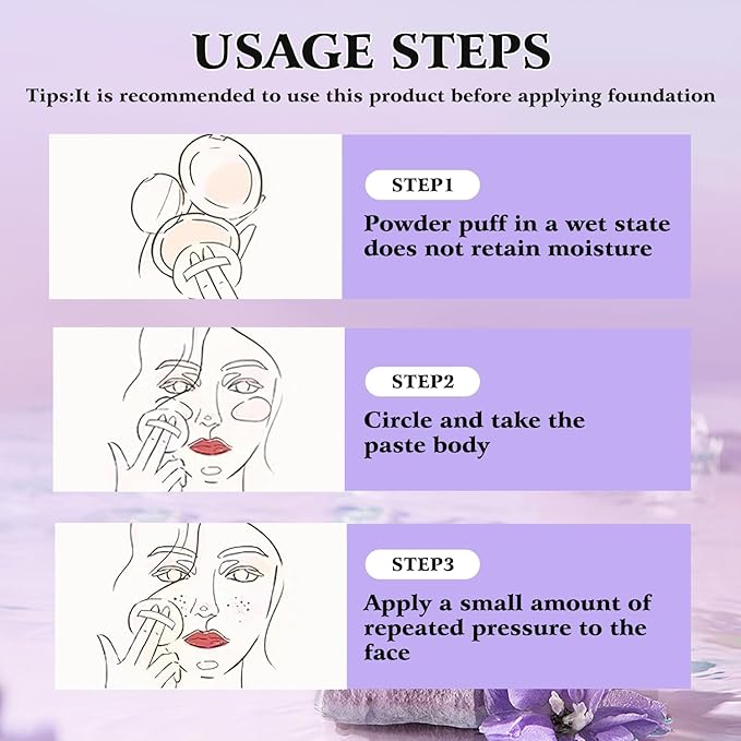 Chillab Lavender Matte Powder, Gel-like Formula Oil-Control Primer & Setting Powder, Polvos Compactos Matte Powder for Silky Blurring Oil Control-BrightBean Baby