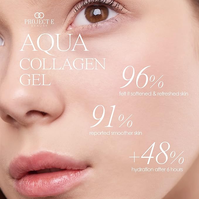 Project E Beauty Aqua Collagen Gel 24-Hour Hydration | Anti-Aging Brightening Treatment | Hydrating & Moisturizing Facial Skincare | Anti-Wrinkle Body Lotion | For Dry or Rough Skin | 50ml-BrightBean Baby