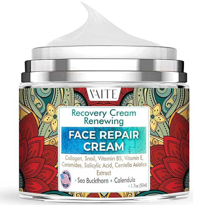 VAITE Face Moisturizer Remedy Skin Repair Cream with Snail, Salicylic Acid, Vitamin B5, Vitamin E, Collagen, and Ceramides for Men and Women Anti-aging Anti-wrinkle Made in USA Night and Day-BrightBean Baby