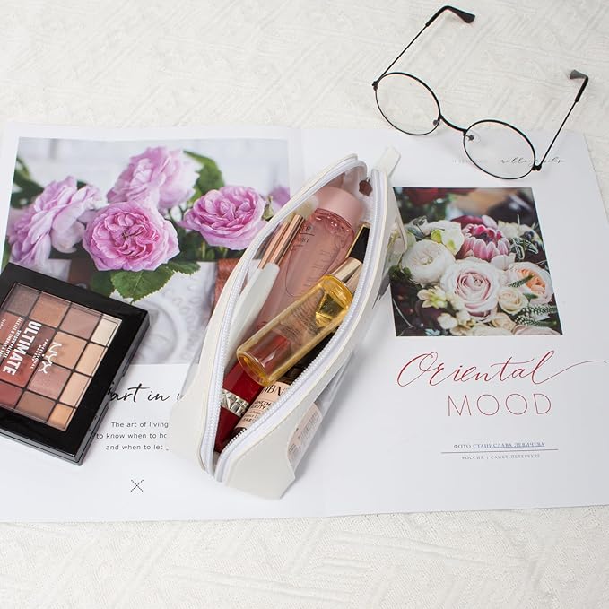 Clear Makeup Bag Small, TSA Approved Portable Toiletry Bag with Zipper Cosmetic Travel Bag Makeup Organizer Case Mini Makeup Pouch for Purse Car Organizer Bag for Women Men-BrightBean Baby