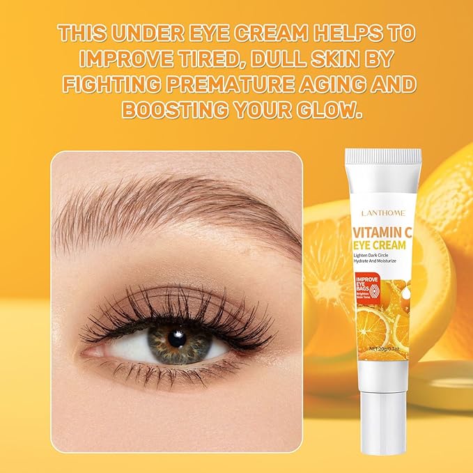 Vitamin C Eye Cream For Dark Circles, Under Eye Cream Anti Wrinkles For Reduce Puffiness And Bags Fine Lines, Wrinkles, Hydrating Eye Lifting Skin Care Anti Aging Eye Cream(0.7 FL.Oz)-BrightBean Baby