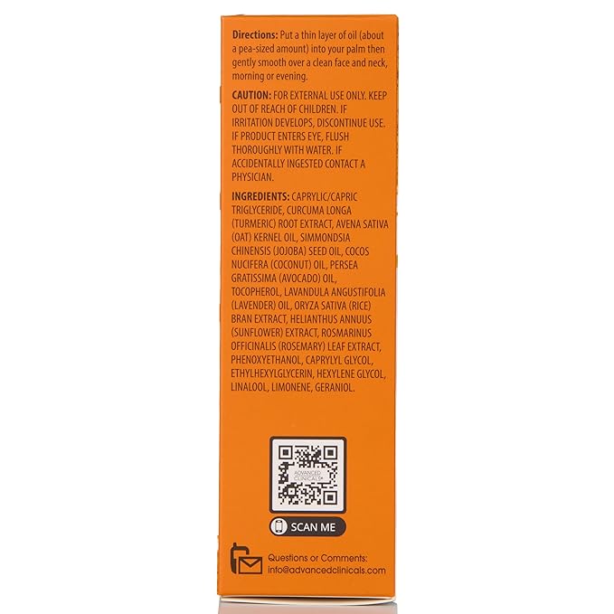 Advanced Clinicals Turmeric Oil Serum For Face | Facial Skin Care Serum With Jojoba + Coconut Oil To Improve Appearance Of Dark Spots & Uneven Skin Tone | Antioxidant Dry Skin Moisturizer, 1.8 Fl Oz-BrightBean Baby