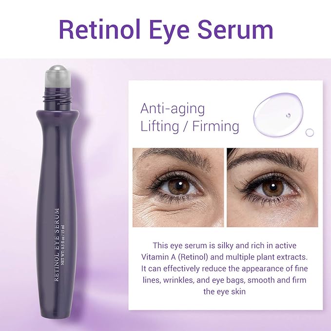 RollOn Eye Serum, Moisturizing Eye Serum AntiWrinkle Skin Lifting Firming Eye Serum for Anti Aging Skin Care with Dark Circles (01)-BrightBean Baby