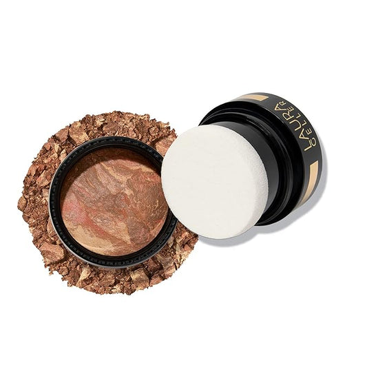 LAURA GELLER NEW YORK Award-Winning Baked Balance-n-Brighten To Go Travel Size Color Correcting Powder Foundation - Deep - Buildable Light to Medium Coverage - Demi-Matte Natural-BrightBean Baby