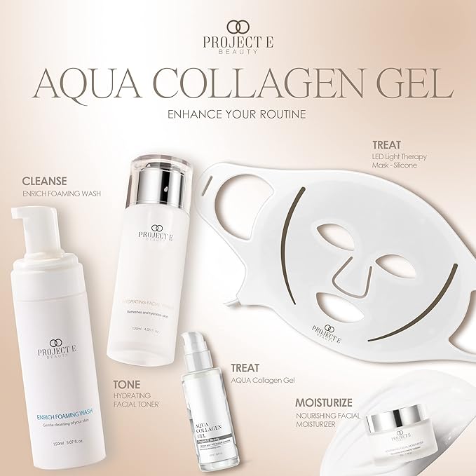 Project E Beauty Aqua Collagen Gel 24-Hour Hydration | Anti-Aging Brightening Treatment | Hydrating & Moisturizing Facial Skincare | Anti-Wrinkle Body Lotion | For Dry or Rough Skin | 50ml-BrightBean Baby