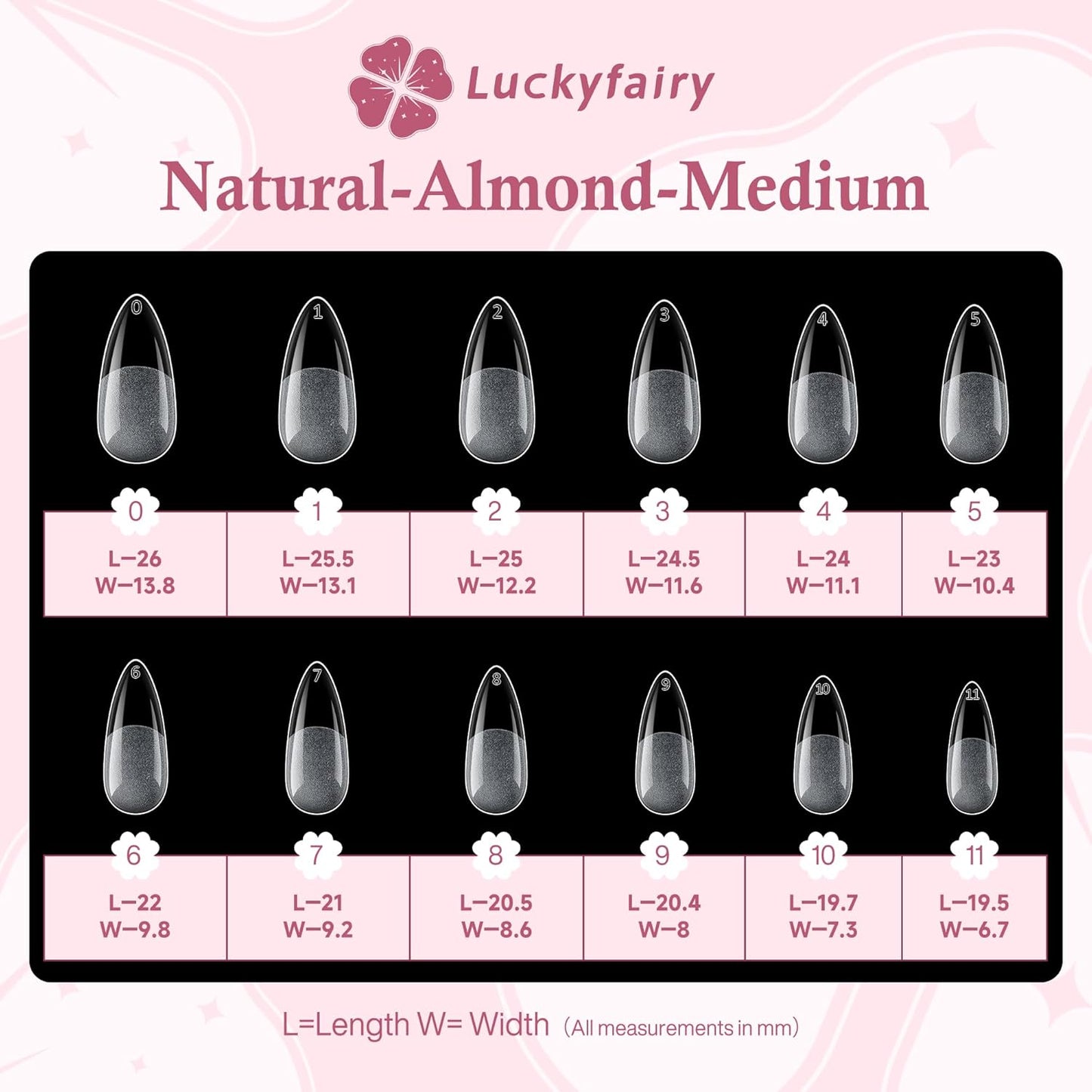 Medium Almond Nail Tips, 504pcs Soft Gel Pre-Filed Acrylic Almond Fake Nails, Half Matte Full Cover Clear Press on Flase Nail Tips for Nail Extension Home DIY 12 Sizes-BrightBean Baby
