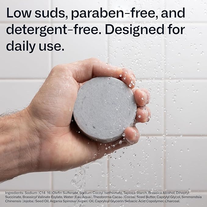 Modern Mammals Light Shampoo Bar - Gentler Wash for Better Hair, Minimalist Hair Care for Men, Low Lather, Conditioner, Sensitive Scalps, No Poo, Vegan, Natural Ingredients, Fragrance-Free (2.4oz Bar)-BrightBean Baby