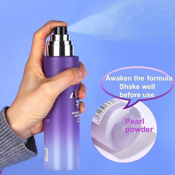 UCANBE Makeup Setting Spray + Face Primer + Make Up Sponge, Gel-Based Hydrating Primer, Lightweight, Long Lasting Matte Finishing Spray,Beauty Blender Set-BrightBean Baby