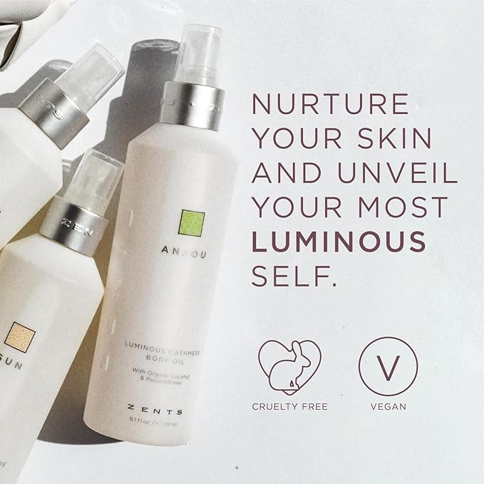 Zents Luminous Cashmere Body Oil (Ore Fragrance) | Moisturizing Body Oil with Vitamin E & Organic Coconut Oil | Softens & Smooths Skin | 8 fl oz-BrightBean Baby