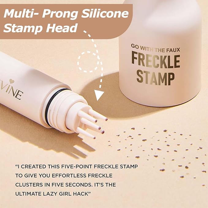 Freckle Stamp Pen, Fake Freckle Stamp Makeup Tool, Faux Freckle Stamp with Quick Dry 5-Point Multi-Prong Soft Tip, Waterproof & Long Lasting Lifelike Sunkissed Face Freckle Makeup (1# Light)-BrightBean Baby