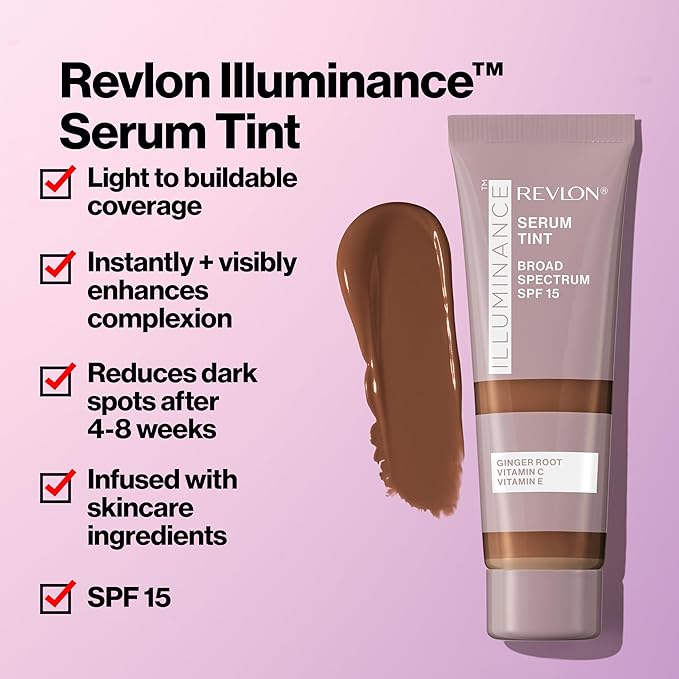Revlon Illuminance Tinted Serum, Triple Hyaluronic Acid, Evens Out Skin Tone Over Time and Hydrates All Day, SPF 15, 213 Light Natural, 0.94 fl oz.-BrightBean Baby
