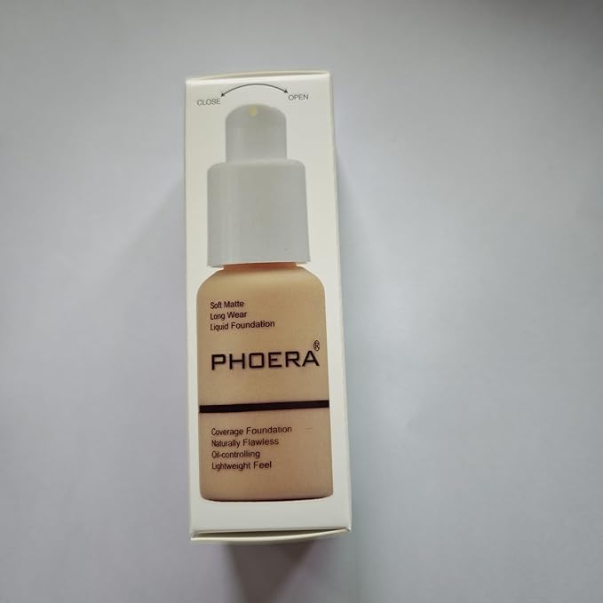 BestLand 2Pack PHOERA Foundation Full Coverage Liquid Foundation Cream - Long-lasting Lightweight Concealer - Oil-Free Formula - Natural Shade - Suitable for All Skin Types (2 Pack Nude #102)-BrightBean Baby