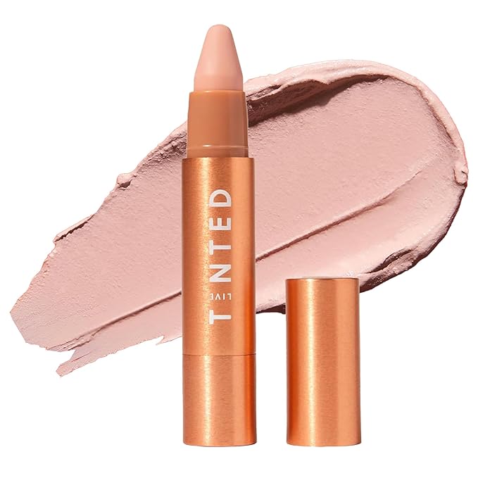 Live Tinted Huestick: All-over Color Corrector Multistick for Brighter, Balanced Skin, Works on Lips, Cheeks, And Eyes, Vitamins C+E Soothes, Heals & Nourishes Damaged Skin - Aura 3g / 0.1oz-BrightBean Baby