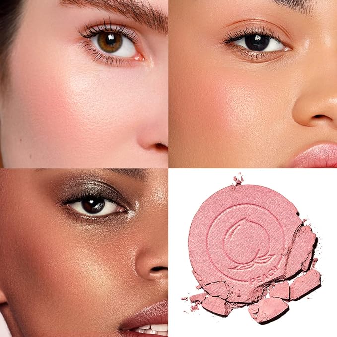 Face Blush, Powder Blush Makeup, Longlasting Highly Pigmented Face makeup, Smooth, Vegan & Cruelty Free, 1 Count, 06 PEACH-BrightBean Baby