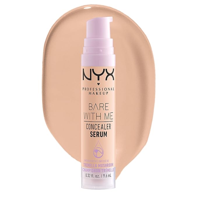 NYX PROFESSIONAL MAKEUP Plump Right Back Plumping Serum & Primer, With Hyaluronic Acid & Bare With Me Concealer Serum, Up To 24Hr Hydration - Vanilla-BrightBean Baby