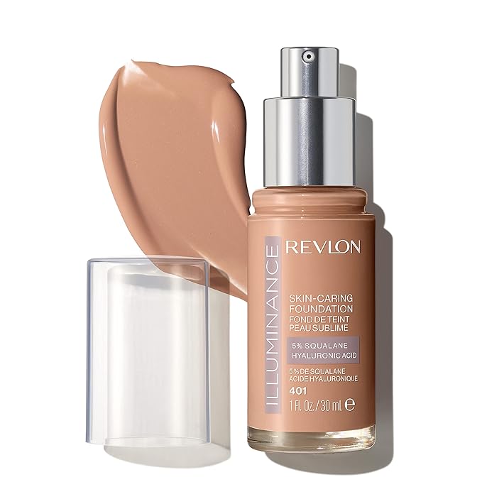 Revlon Illuminance Skin-Caring Liquid Foundation, Hyaluronic Acid, Hydrating and Nourishing Formula with Medium Coverage, 401 Light Coffee (Pack of 1)-BrightBean Baby
