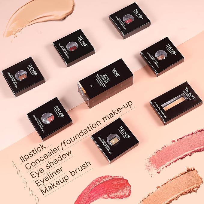 Portable Professional Makeup Kit,Mini Professional Makeup Kit Eyeshadow Palette Lip Gloss Concealer,Lipstick shape and size,7 Color-BrightBean Baby