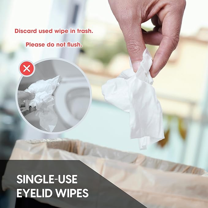 Clear C Eyelid Wipes Pre-Moistened for Dry Eyes – Rinse Free Eye Lid Cleaning Wipes – Individually Wrapped Travel Eye Wipes, 3 Boxes of 30-BrightBean Baby