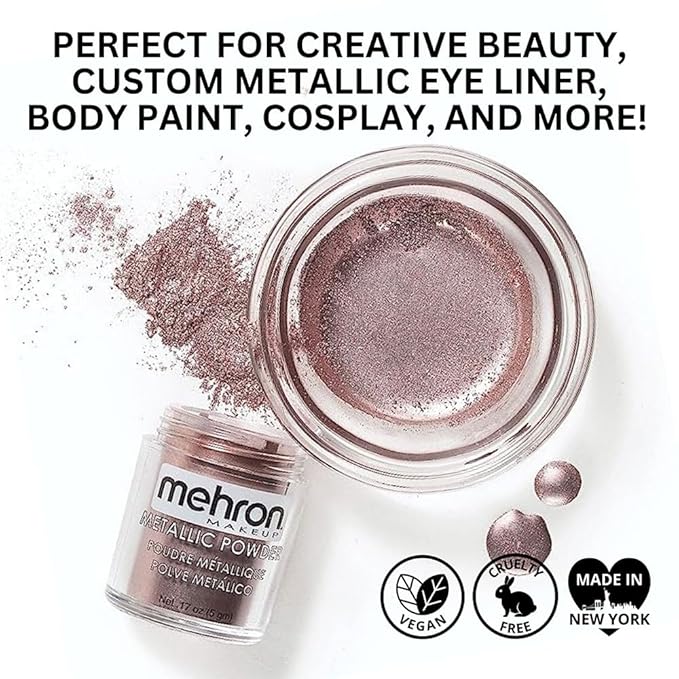 Mehron Makeup Metallic Powder (.17 oz) with Mixing Liquid (1 oz) (LAVENDER)-BrightBean Baby