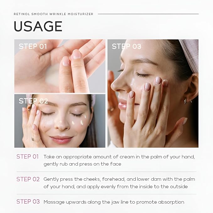 Retinol Cream for Face, Anti Aging Face Moisturizer with Hyaluronic Acid, Rapid Wrinkle Repair, Day & Night Cream Serum for Women, Reduce Fine Lines, Wrinkles & Dark Spots 1.06oz, 2Pack-BrightBean Baby