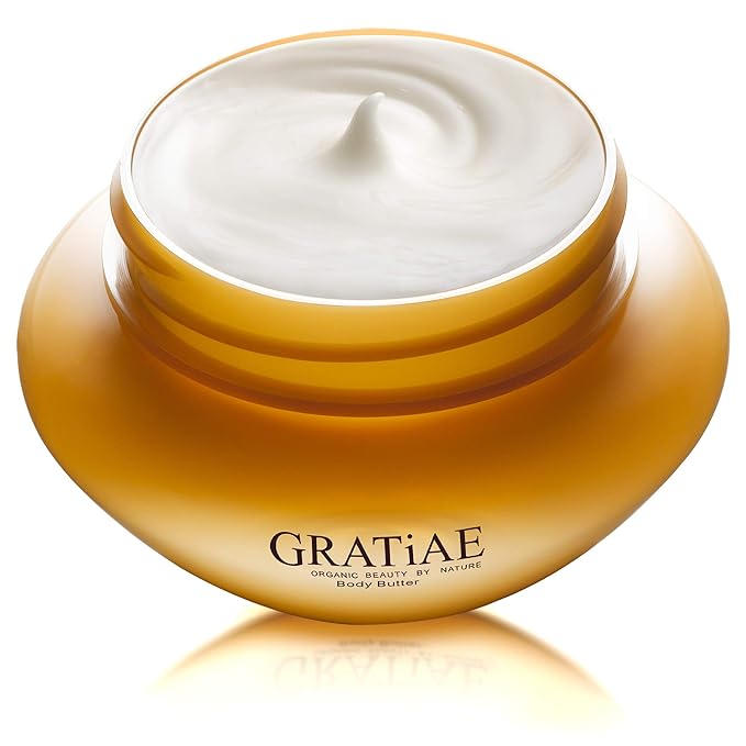 Gratiae organic silky body butter, shea butter, anti aging skin care, moisturizer, firming, lightweight, age spots Apple Green Tea & Ginger 5.95 Fl oz-BrightBean Baby