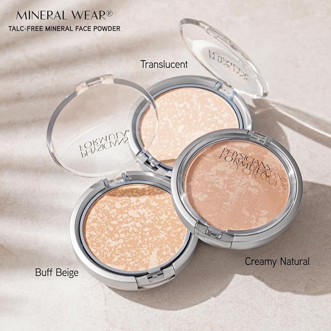 Physicians Formula Mineral Wear Talc-Free Face Powder, Light Coverage Mineral Makeup for Sensitive Skin – Buff Beige-BrightBean Baby