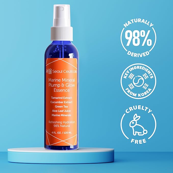 SeoulCeuticals Korean Skin Care Essence Toner - K Beauty Skincare Spray Mist For Face Contains Cucumber Extract and Marine Minerals + Organic Aloe - Get That Healthy Youthful Glow-BrightBean Baby