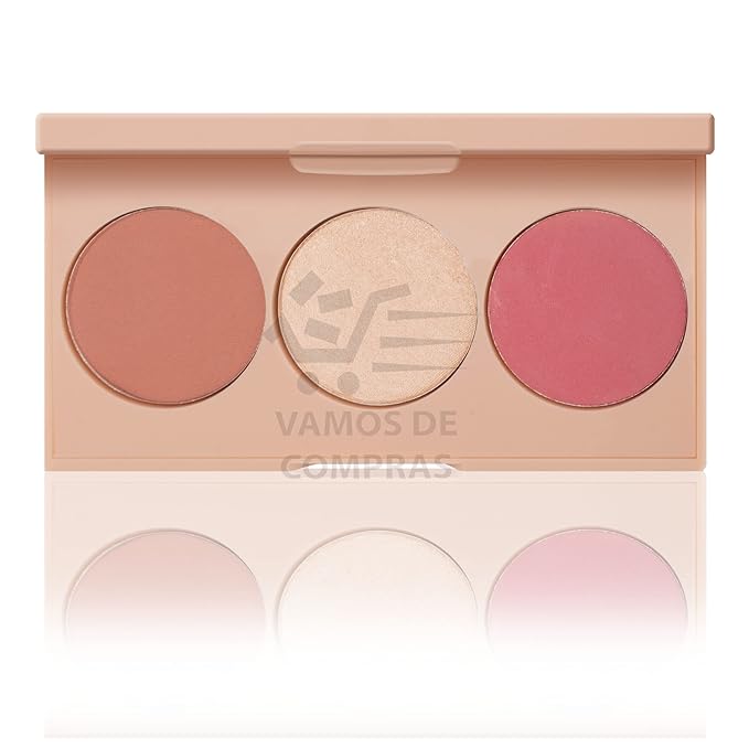 FARMASI Makeup Face Palette, Trio Eyeshadow, Long Lasting Face Sculpting, Blush and Highlighter Powder, Glow Contour Shadow Bronzer, All Skin Types, 0.52 oz. / 15 g (3 in 1 Face Palette)-BrightBean Baby