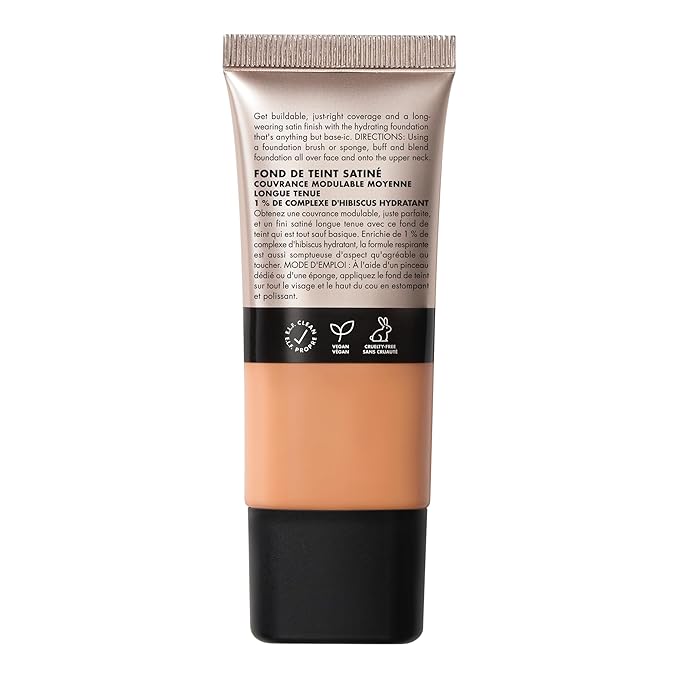e.l.f. Soft Glam Foundation, Medium Coverage, Long-Lasting & Buildable Foundation For A Smooth, Satin Finish, Vegan & Cruelty-Free, 35 Medium Cool-BrightBean Baby