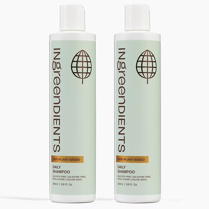 Non Toxic Vegan Shampoo with Organic Ingredients, Apple Cider Vinegar & Tea Tree Oil - Sulfate Free, Color Safe, Paraben Free, Gluten Free, Cruelty Free, pH Balanced (2-Pack)-BrightBean Baby