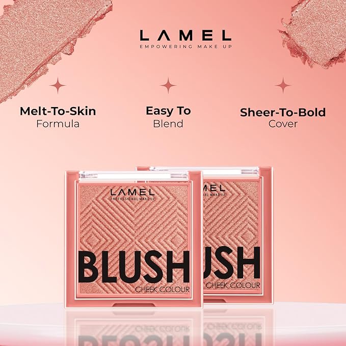 Blush Cheek Rouge Color Mini - Blendable Natural Blush Powder - Enhances & Defines Shapes & Features - Shading & Contouring Powder - 4 Universal Shades - 402 (Rouge) - 3.8g / 0.13 oz