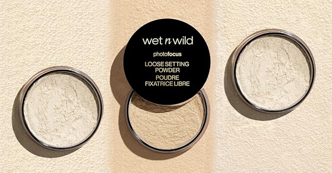 wet n wild Photo Focus Loose Baking Setting Powder, Highlighter Makeup, Fair to Medium & Tan Skin Tones, Translucent-BrightBean Baby