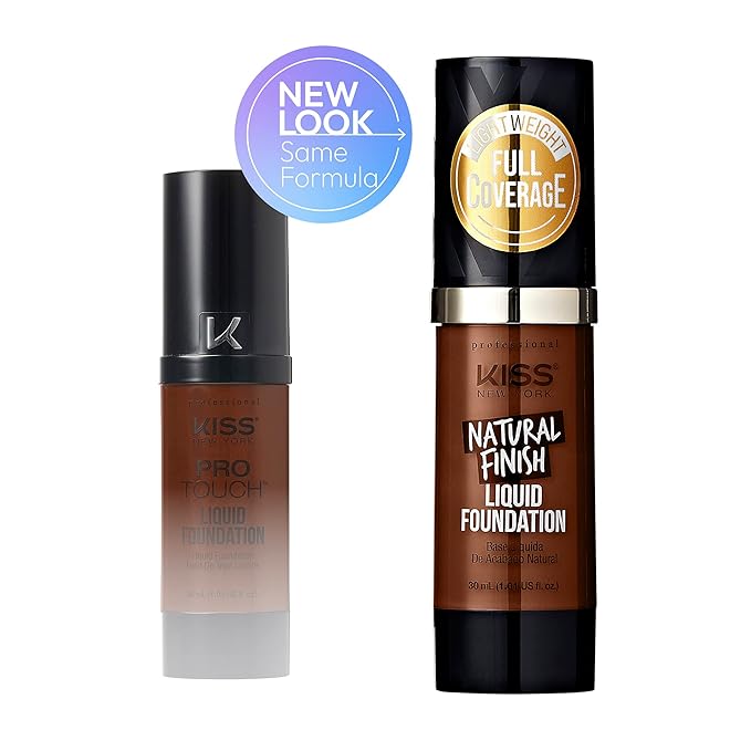 Kiss New York Professional Liquid Foundation - Lightweight and Hydrating Formula, Natural Finish, Control Shine, Cover Pores, Medium to Full Coverage, Green Tea Extract (Sienna)-BrightBean Baby