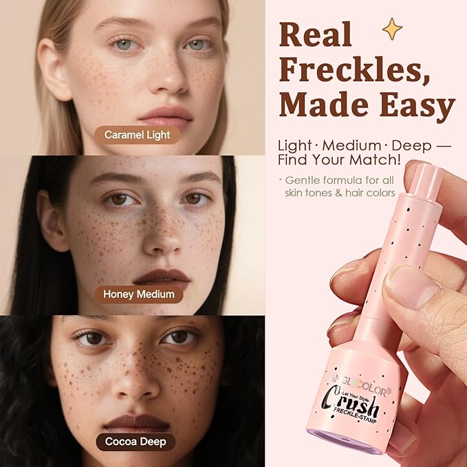 Faux Freckle Stamp, Freckle Pen Waterproof – Faux Freckles Maker for Natural Sun-Kissed Look, Quick-Dry & Long-Lasting, Easy One-Press Application, Cute & Trendy Gift for Women & Girls - 03 Deep-BrightBean Baby