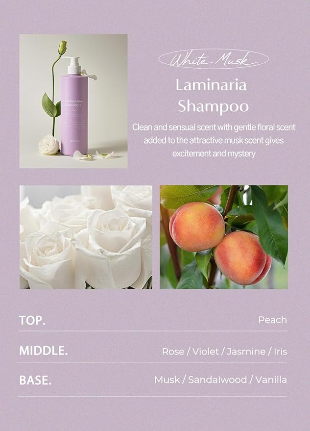 laferme Laminaria Shampoo with Organic Ingredient, Korean Clarifying Shampoo, Hydrating for Dry Hair, Strengthening for Weak Hair, Sulfate & Paraben-Free, for Women & Men, 33.8 FL OZ, White Musk-BrightBean Baby
